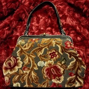 Vintage 1950s Mid Century "Carpet Bag" Handbag